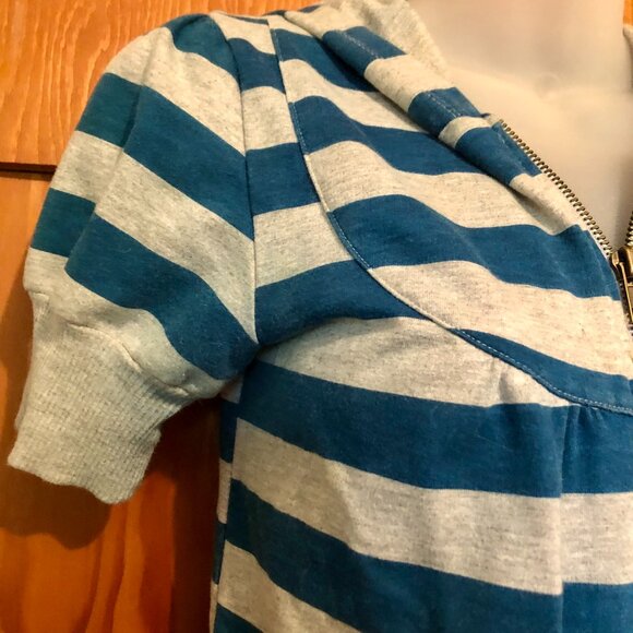 Vintage Y2K Love on a Hanger Striped zip up hoodie with two pockets, Size S - Picture 2 of 7